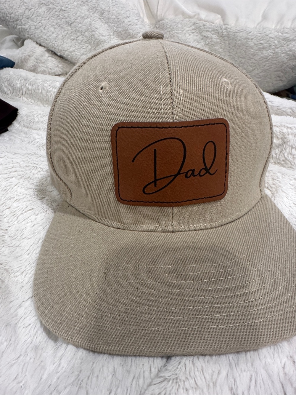 Dad Embroidered Patch Baseball Cap - Beige